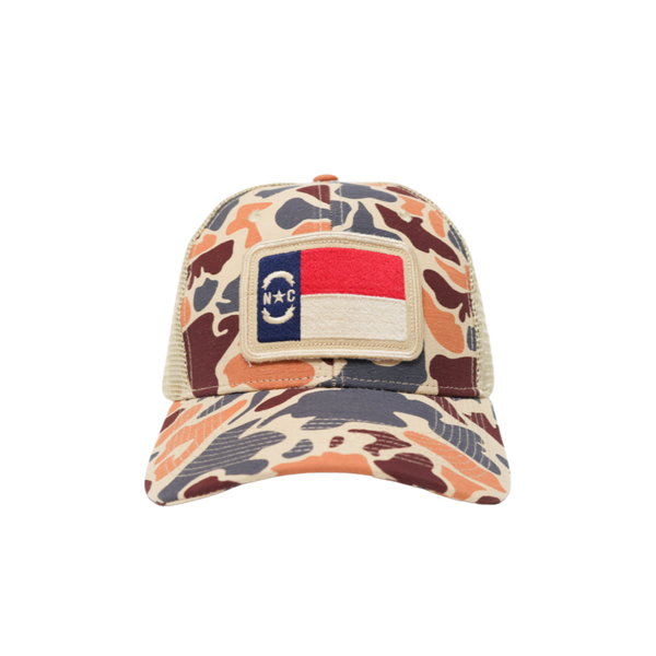 NC Flag Hat Camo Classic Trucker Southern Hooker