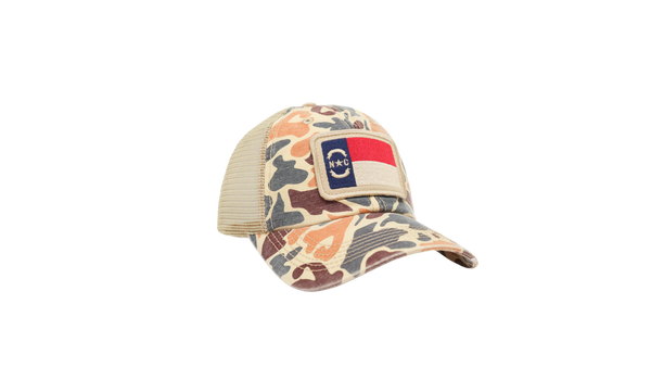 Camo Bent Rod Logo Packable Trucker Hat