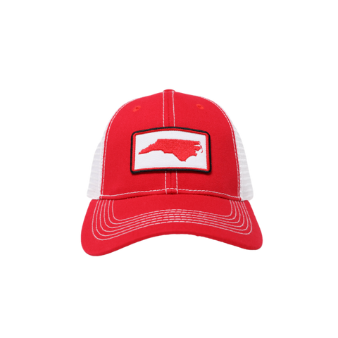 NC Outline Trucker Hat Red