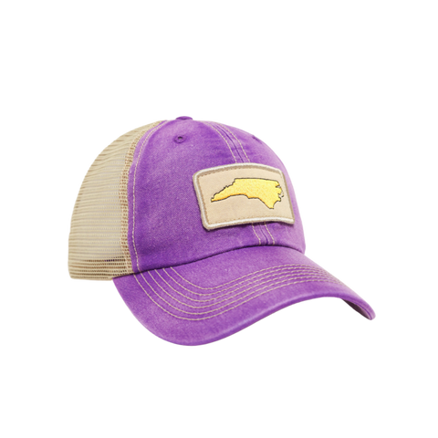 NC Outline Washed Unstructured Trucker Hat Purple