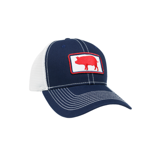 Pig Logo Trucker Hat Navy