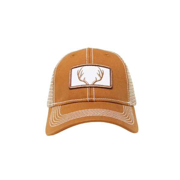 Deer Antlers Trucker Hat Brown