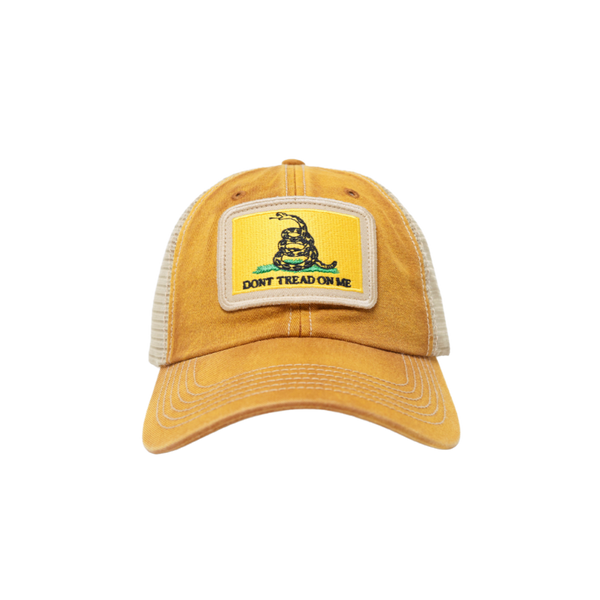 Gadsden Flag Unstructured Trucker Hat Brown