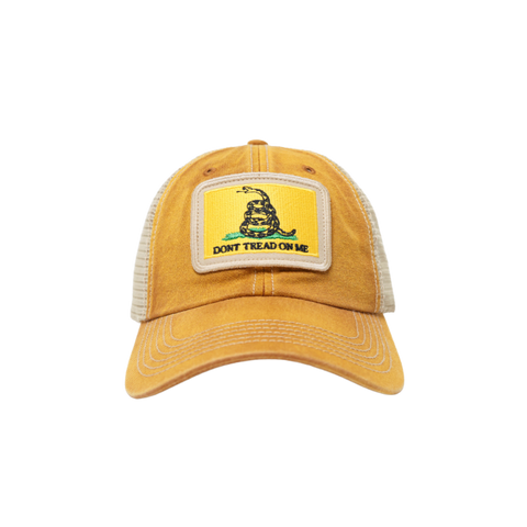 Gadsden Flag Unstructured Trucker Hat Brown