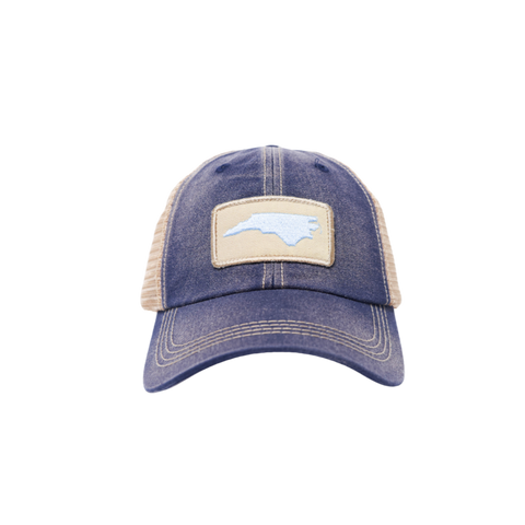 NC Outline Washed Unstructured Trucker Hat Navy