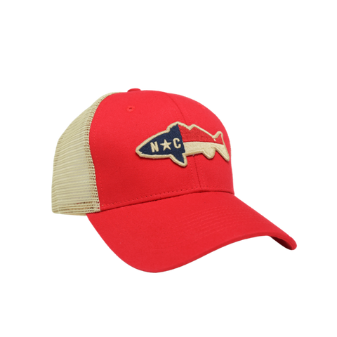 NC Drum Flag Trucker Hat Red