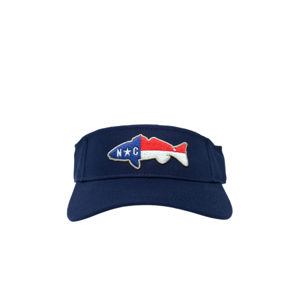 NCDrumFlagVisorNavySouthernHookerFront