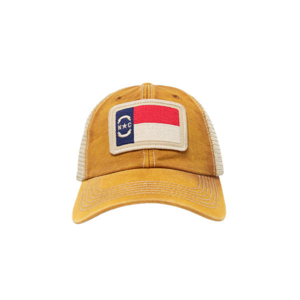 NCFlagUnstructuredTruckerHatBrownSouthernHookerSide