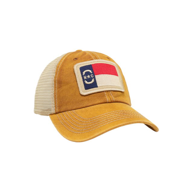 NCFlagUnstructuredTruckerHatBrownSouthernHookerSide