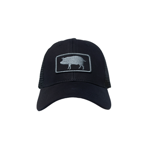 Pig Logo Blackout Trucker Hat