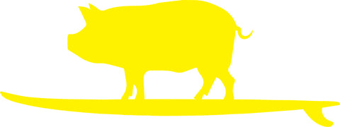 Wave Hog Sticker Yellow